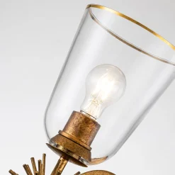 Kinkiet Staring - 1 źródło światła - Przecierane złoto (STARING-1WB-DG-CLEAR) - Elstead Lighting