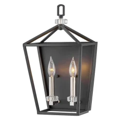 Kinkiet Stinson - 2 źródła światła - Czarny/ Polerowany nikiel (QN-STINSON2-BK) - Quintiesse