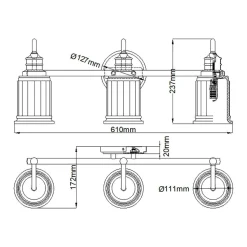 Kinkiet Swell (QZ-SWELL3-BB-BATH) - Elstead Lighting