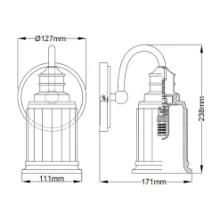 Kinkiet Swell (QZ-SWELL1-BB-BATH) - Elstead Lighting