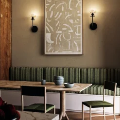 Kinkiet Sylvia - 1 źródło światła - Matowa czerń (ALM-SYLVIA-1WB-BK-CL) - Elstead Lighting