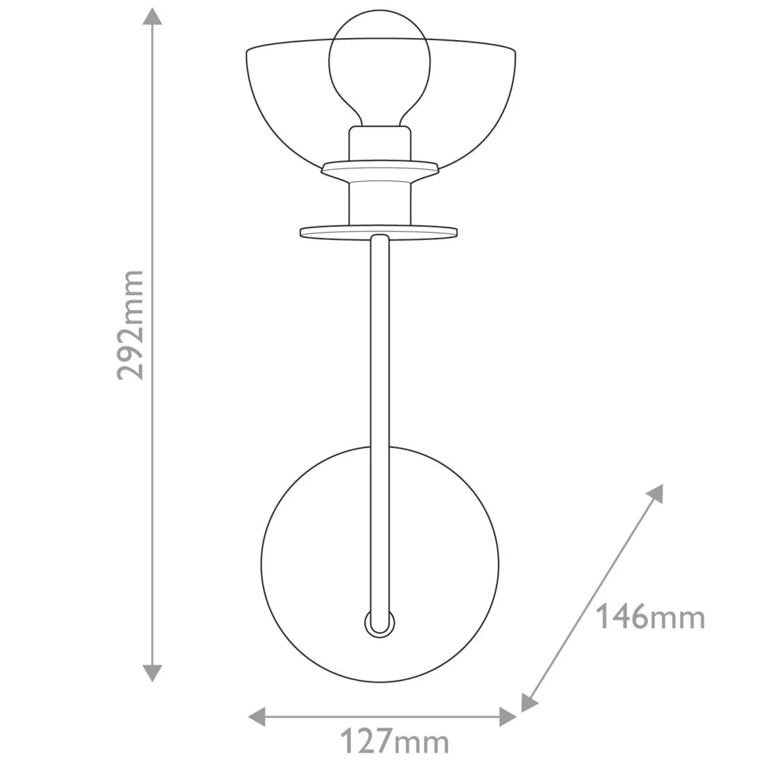 Kinkiet Sylvia - 1 źródło światła - Szczotkowane złoto (ALM-SYLVIA-1WB-BG-CL) - Elstead Lighting
