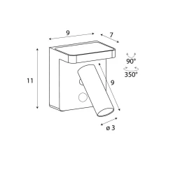 Kinkiet z ładowarką indukcyjną LOFER biały (W0373) - Maxlight
