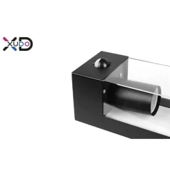 Kinkiet z czujnikiem ruchu, E27 LED IP44 PC PIR czarny (XD-QA101S) - Xudo