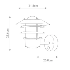 Kinkiet zewnętrzny czujnikiem ruchu Helsingor (HELSINGOR-PIR-BK) - Elstead Lighting