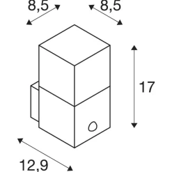 Kinkiet zewnętrzny GRAFIT, kwadratowy czujnik (1006183) - SLV