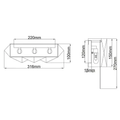 Kinkiet Zuma (HK-ZUMA-3W-SBG) - Elstead Lighting