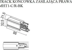 Końcówka zasilająca DOBAC TRACK prawa czarna (MHT1-C/R-BK) - Maxlight