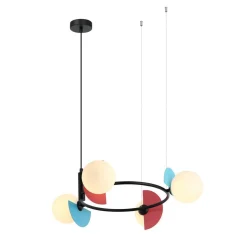 Kolorowa lampa wisząca Nauti (PND-37482-4R-MLTI) - Italux
