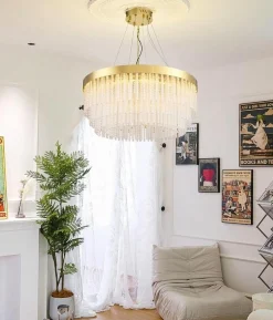 Kryształowy żyrandol GLORIA LED kryształowa złota 60 cm (ST-DL8511) - Step into Design