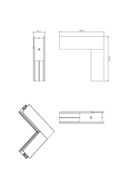 Kątowy łącznik 90° ścienno-sufitowyGALAXY L-CW do szynoprzewodów magnetycznych SURFACE 23 LOW (033389B) - ZARlight
