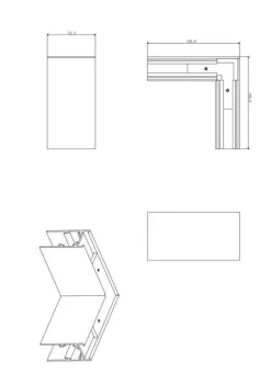 Kątowy łącznik 90° sufitowy GALAXY-CCdo szynoprzewódów magnetycznych SURFACE 23 (033404B) - ZARlight