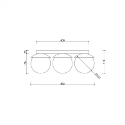 KUUL B czarna lampa sufitowa / plafon z podwyższoną szczelnością IP44 (KLB320S0) - Ummo