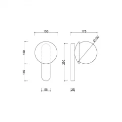 KUUL D czarna lampa ścienna / kinkiet z podwyższoną szczelnością IP44 (KLD120S0) - Ummo