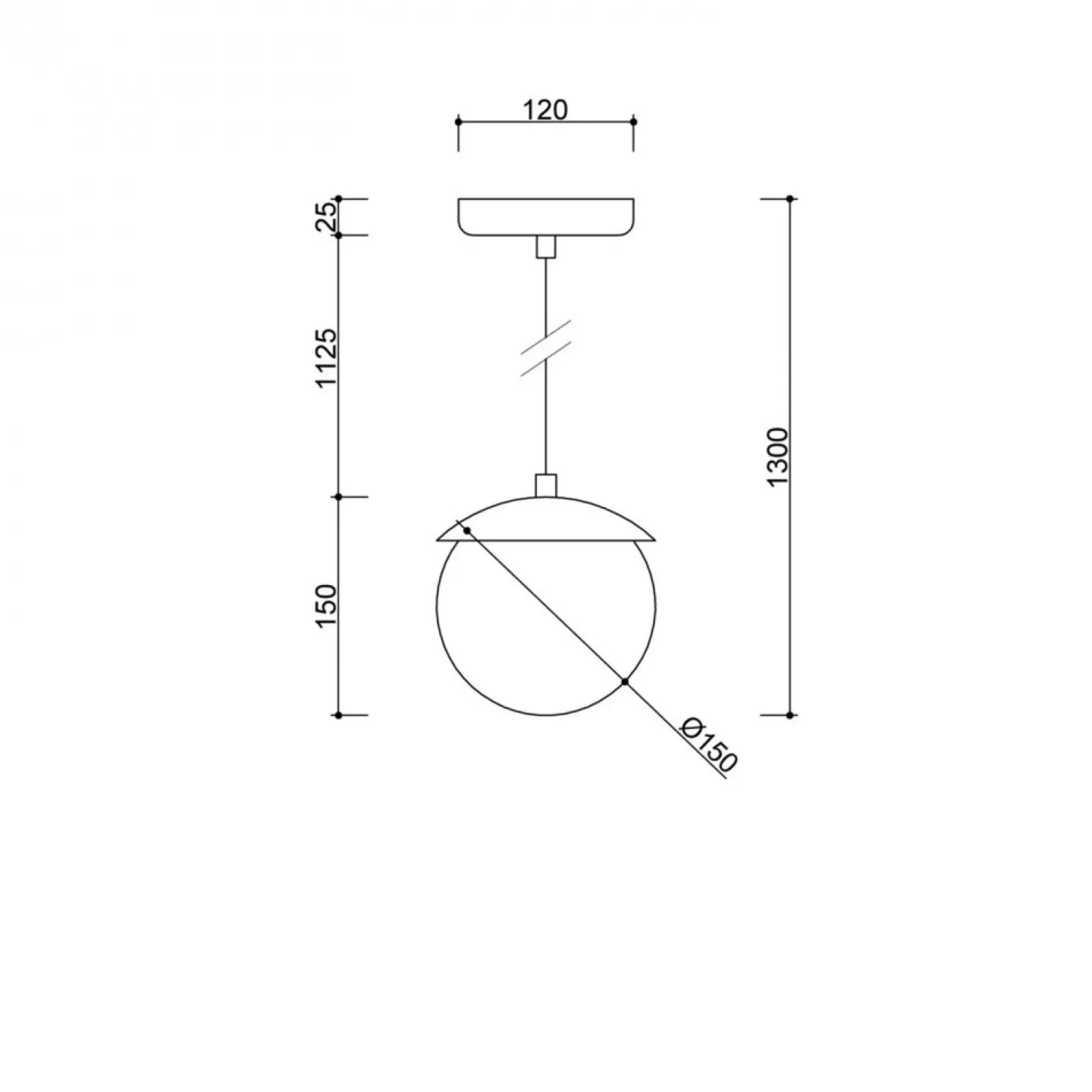 KUUL F biała sufitowa lampa wisząca z podwyższoną szczelnością IP44 (KLF111PS0) - Ummo