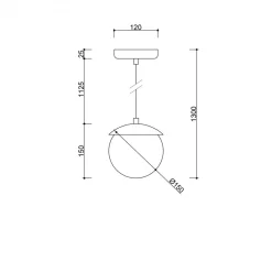 KUUL F czarna sufitowa lampa wisząca z podwyższoną szczelnością IP44 (KLF122PS0) - Ummo
