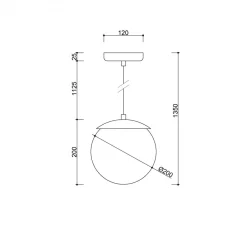 KUUL G biała sufitowa lampa wisząca z podwyższoną szczelnością IP44 (KLG111PS0) - Ummo