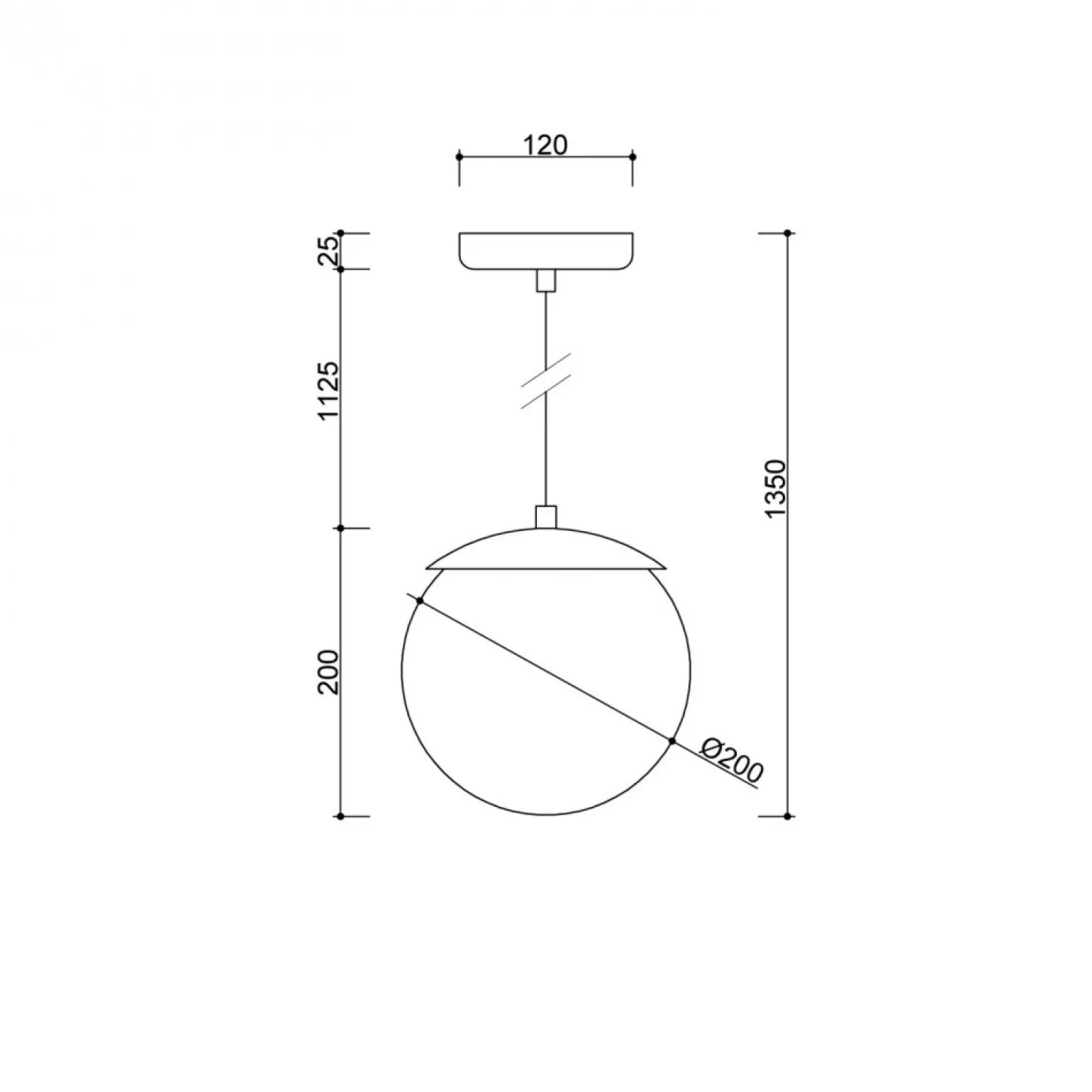 KUUL G biała sufitowa lampa wisząca z podwyższoną szczelnością IP44 (KLG111PS0) - Ummo