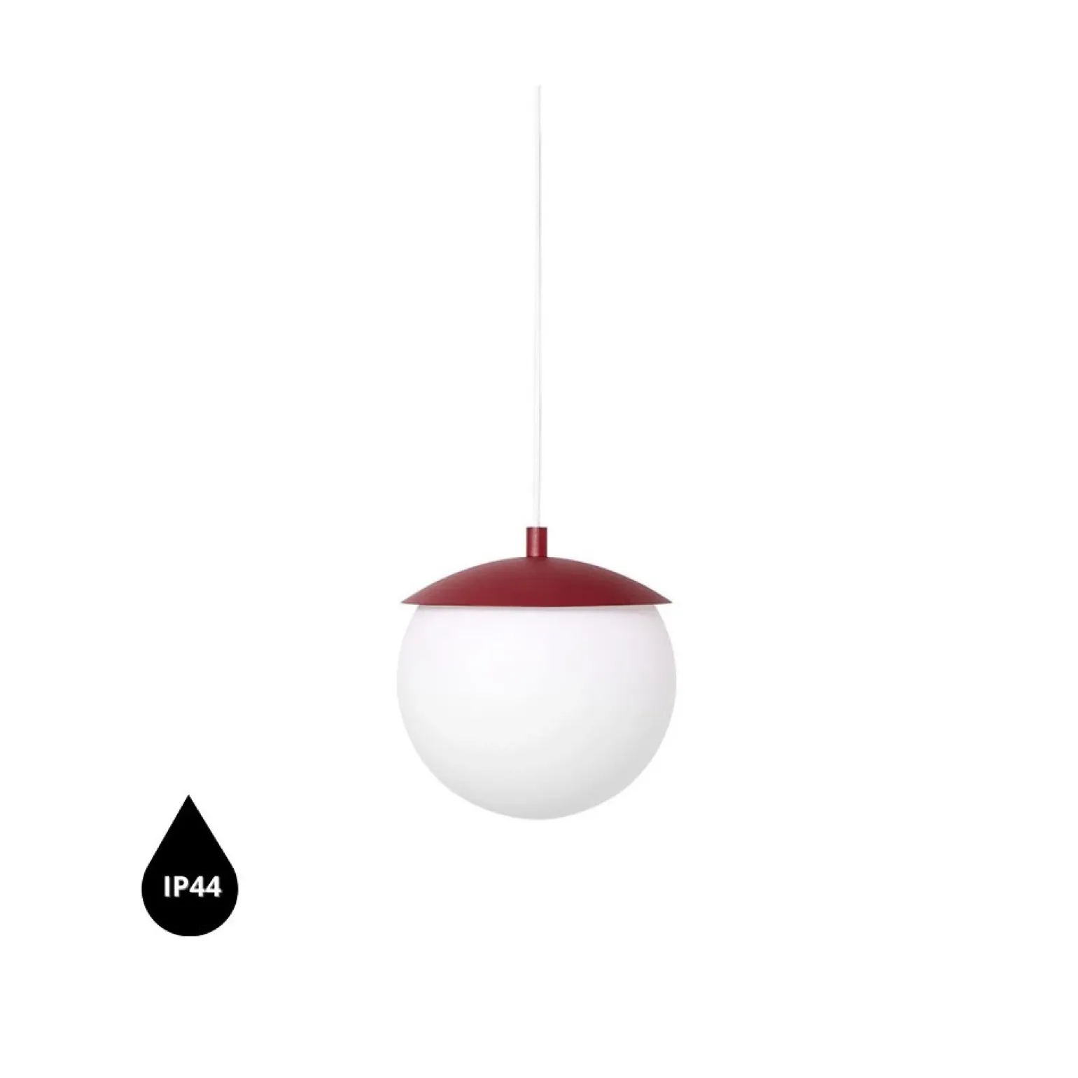 KUUL G burgundowa sufitowa lampa wisząca z podwyższoną szczelnością IP44 (KLG141PS0) - Ummo