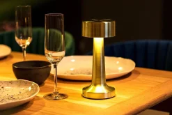 Lampa biurkowa LEE złota - wbudowana bateria, LED (LEE.GOLD) - King Home