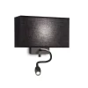 Lampa ścienna / Kinkiet HOTEL Czarny (HOTEL_AP2_ALL_BLACK) - Ideal Lux