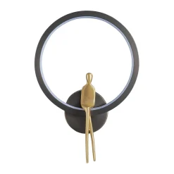 Lampa ścienna AMICI RING LED czarno złota 27 cm (ST-B3607 black) - Step into Design