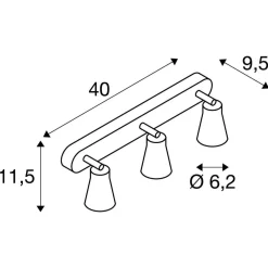 Lampa ścienna i sufitowa AVO CW Triple (1000893) - SLV