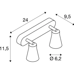 Lampa ścienna i sufitowa AVO CW Triple (1000892) - SLV