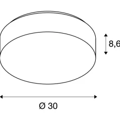Lampa ścienna i sufitowa natynkowa LED LIPSY 30 Drum CW (1002075) - SLV