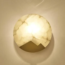 Lampa ścienna MARMO biały marmum i mosiądz 20cm (ST-3961) - Step into Design