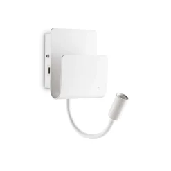 Lampa ścienna z USB / Kinkiet PROBE Biały (PROBE_AP2_BIANCO) - Ideal Lux