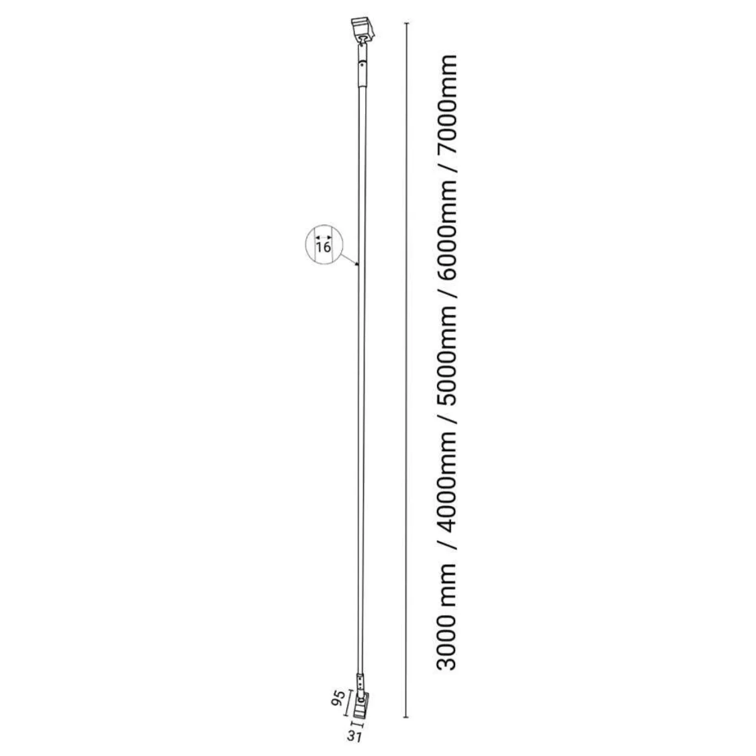 Lampa liniowa Surika - Czarna (4000 mm) 3000K (6024) - Shilo