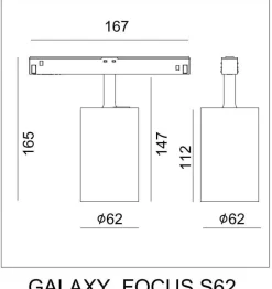 Lampa magnetyczna GALAXY S62 FO?US 13W Black IP20 4000K (033424B) - ZARlight