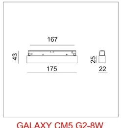 Lampa magnetyczna GALAXY CM G2 5-8W Black IP20 CRI90 3000K (033374B) - ZARlight