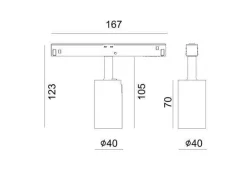 Lampa magnetyczna GALAXY S40 1*6,6W Black IP20 CRI90 3000K (033370B) - ZARlight