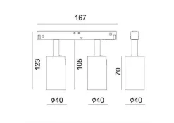 Lampa magnetyczna GALAXY S40*2; 2*6,6W Black IP20 CRI90 4000K (033425B) - ZARlight