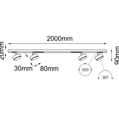 Lampa modułowa Drop Line move 4 - Biała (2000 mm) (1028) - Brosline