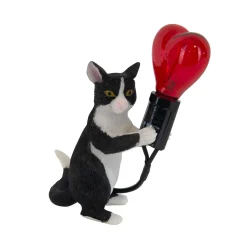 Lampa na komodę do pokoju dziecka Kot Gato Czarny (TL0103) - Yaskr