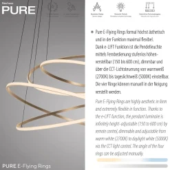 Lampa na pilota, z płynną regulacją wysokości PURE E-FLYING RINGS BRĄZOWA (2566-97) - Paul Neuhaus