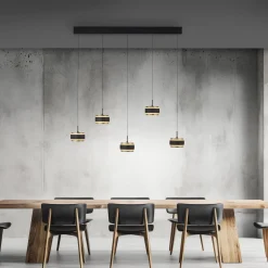 Lampa na pilota, z regulacją światła i wysokości PURE FALLING RINGS CZARNA (2504-18) - Paul Neuhaus