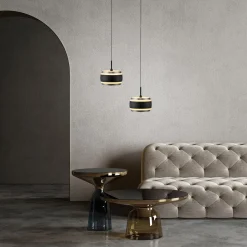 Lampa na pilota, z regulacją światła i wysokości PURE FALLING RINGS CZARNA (2503-18) - Paul Neuhaus