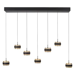 Lampa na pilota, z regulacją światła i wysokości PURE FALLING RINGS CZARNA (2505-18) - Paul Neuhaus