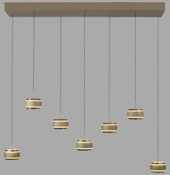 Lampa na pilota, z regulacją światła i wysokości PURE FALLING RINGS BRĄZOWY/CHROM (2505-97) - Paul Neuhaus