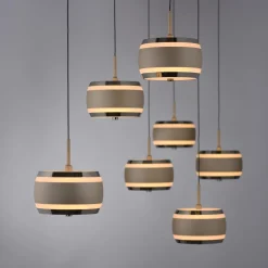 Lampa na pilota, z regulacją światła i wysokości PURE FALLING RINGS BRĄZOWY/CHROM (2505-97) - Paul Neuhaus