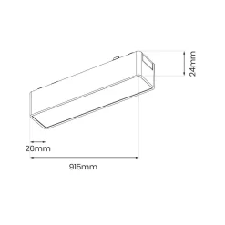 Lampa na szynie, sterowana aplikacją Slim Magnetic Track Biały 91cm 30W LED Tuya CCT (ML2200) - Milagro