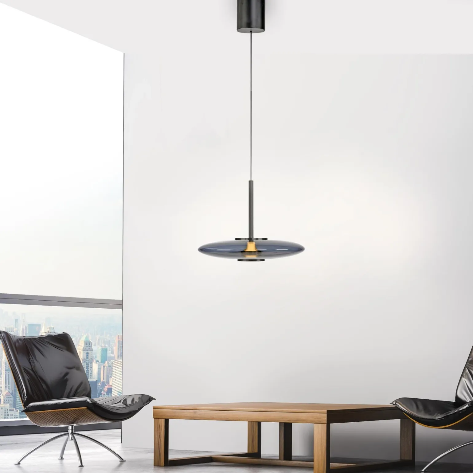 Lampa nad stół z pilotem i z płynną regulacją wysokości PURE E-VITRUM SZARY (2084-15) - Paul Neuhaus