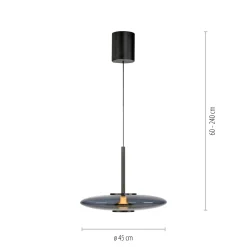 Lampa nad stół z pilotem i z płynną regulacją wysokości PURE E-VITRUM SZARY (2084-15) - Paul Neuhaus