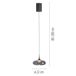 Lampa nad stół z płynną regulacją wysokości POSH SZARA (15692-15) - Paul Neuhaus