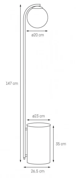 Lampa podłogowa BOTANICA DECO XL kolor Czarny (41120119) - KASPA