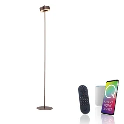 Lampa podłogowa ściemnialna, sterowana Smart Q-ROTATE BRĄZOWA (324-34) - Paul Neuhaus